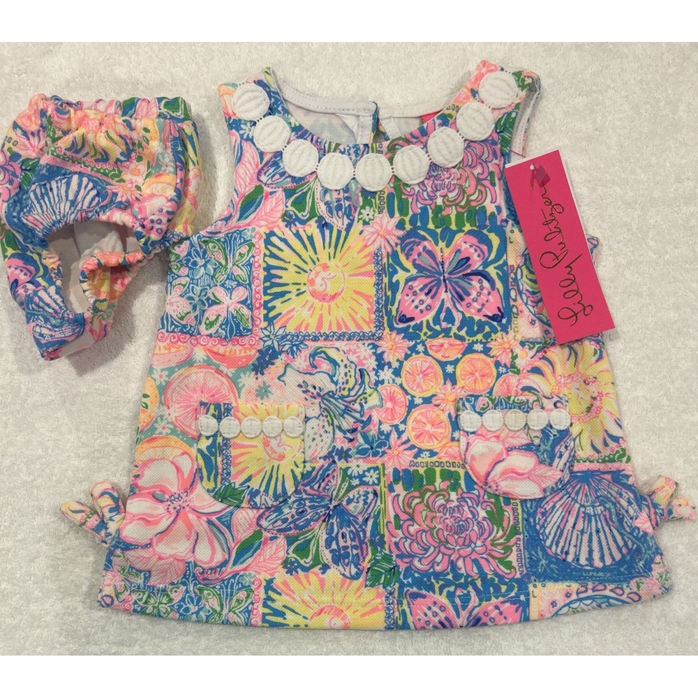 New Lilly Pulitzer Baby Lilly Knit Shift Patch PINK My Drift 6-12 Months NWT